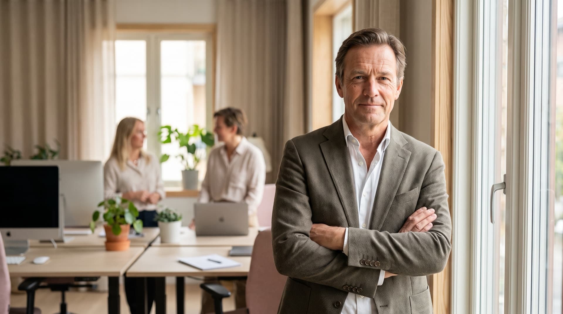 Un courtier expérimenté dans un bureau lumineux